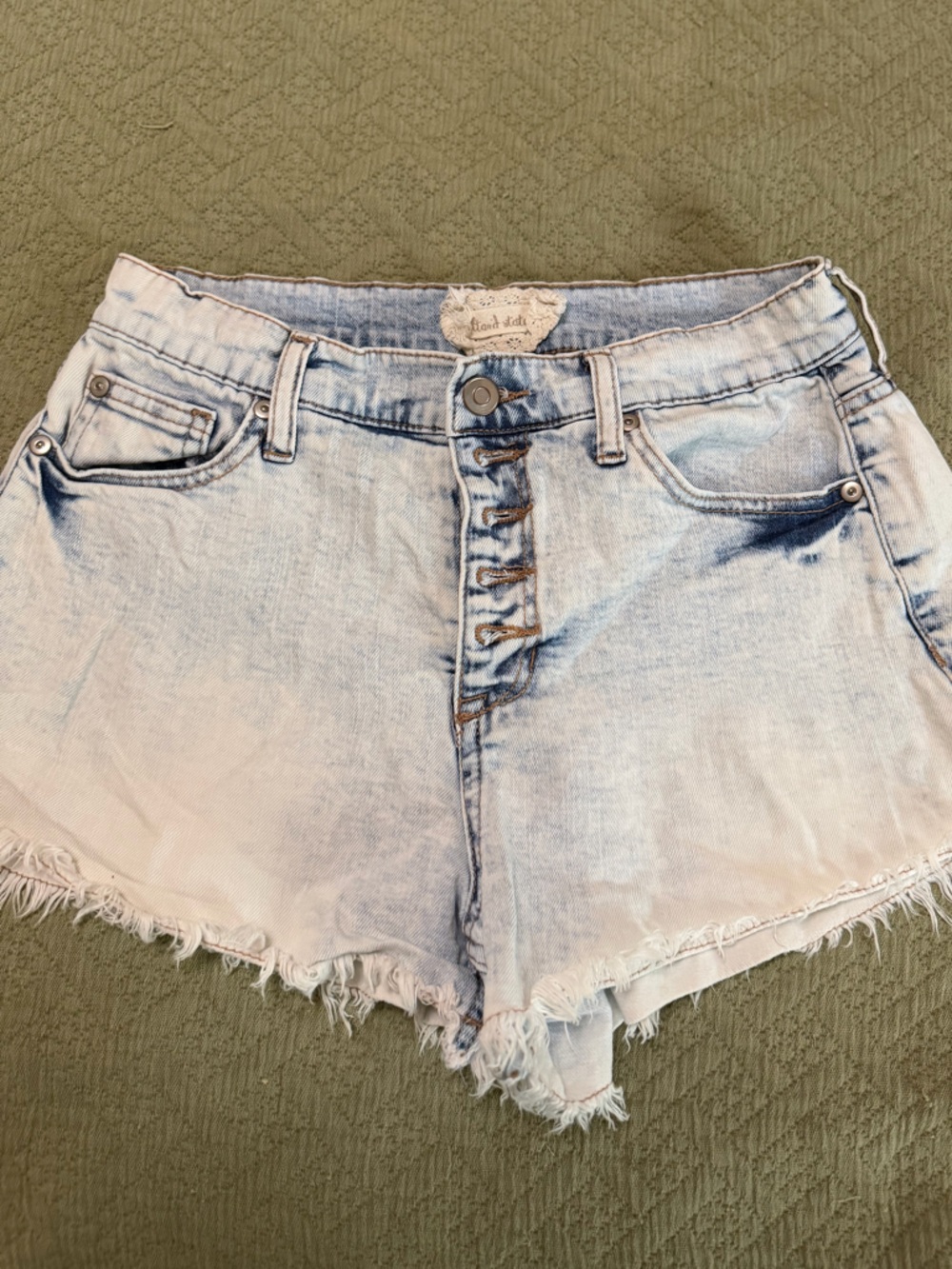 Altar’d State Light Blue High-Rise Women’s Denim Shorts with Button-Fly 26/3